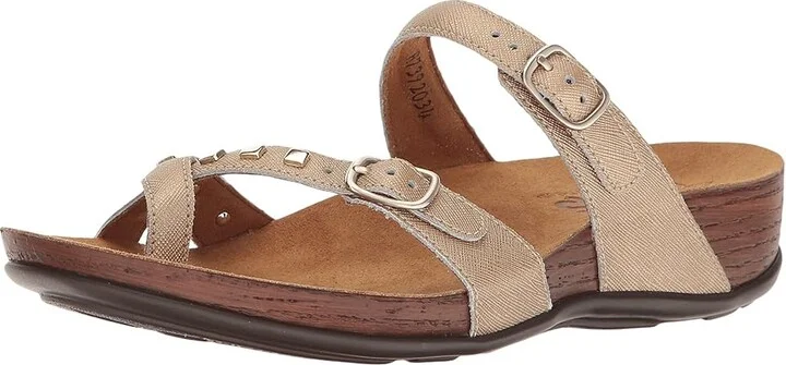 SAS Jett Adjustable Toe Loop Slide Sandal Women's Shoes Metallic Gold : 12 M - Medium (B), Leather - Image 2