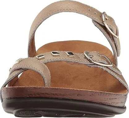 SAS Jett Adjustable Toe Loop Slide Sandal Women's Shoes Metallic Gold : 12 M - Medium (B), Leather - Image 6