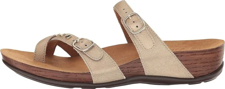 SAS Jett Adjustable Toe Loop Slide Sandal Women's Shoes Metallic Gold : 12 M - Medium (B), Leather - Image 7