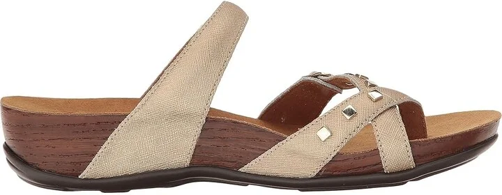 SAS Jett Adjustable Toe Loop Slide Sandal Women's Shoes Metallic Gold : 12 M - Medium (B), Leather - Image 8