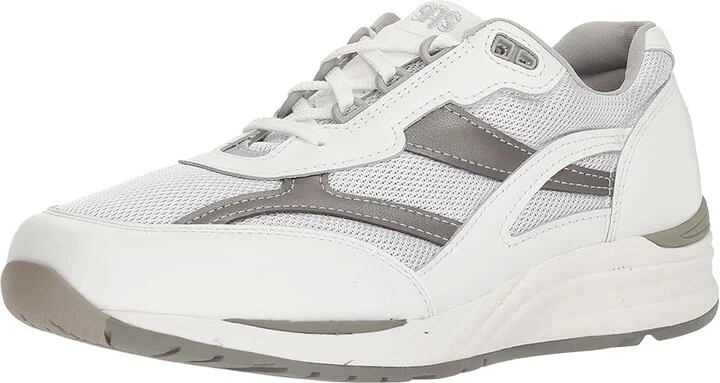 SAS Journey Mesh Comfort Walking Sneaker Men's Shoes White/Grey : 8 S - Slim (B), Textile/Suede - Image 2