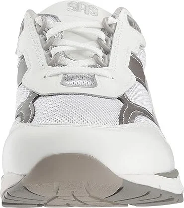 SAS Journey Mesh Comfort Walking Sneaker Men's Shoes White/Grey : 8 S - Slim (B), Textile/Suede - Image 6