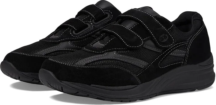 SAS JV Mesh Adjustable Comfort Walking Sneaker Men's Shoes Black : 8 S - Slim (B), Suede