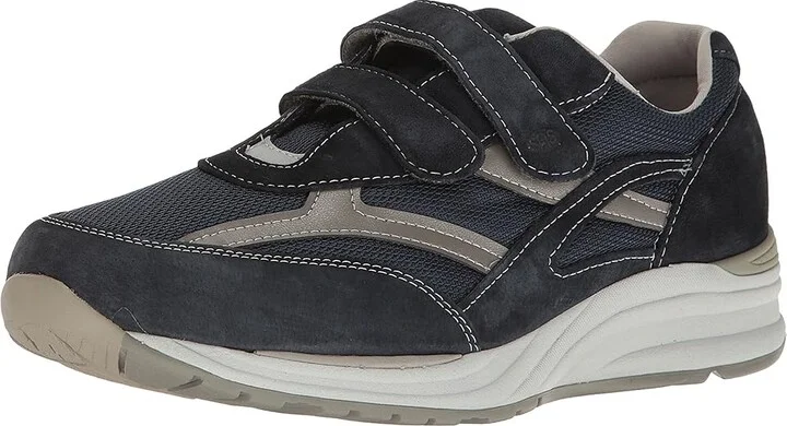 SAS JV Mesh Adjustable Comfort Walking Sneaker Men's Shoes Blue : 8.5 S - Slim (B), Suede - Image 2