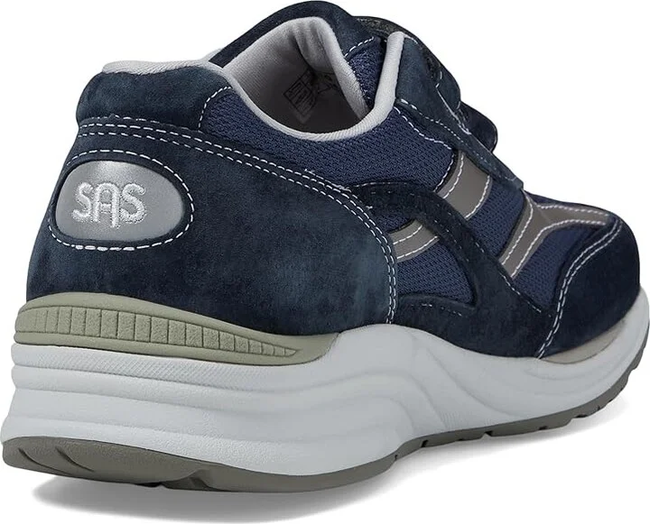 SAS JV Mesh Adjustable Comfort Walking Sneaker Men's Shoes Blue : 8.5 S - Slim (B), Suede - Image 5