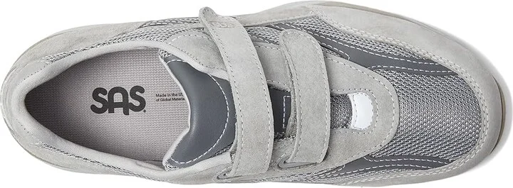 SAS JV Mesh Adjustable Comfort Walking Sneaker Men's Shoes Gray : 10 N - Narrow (C), Suede - Image 3