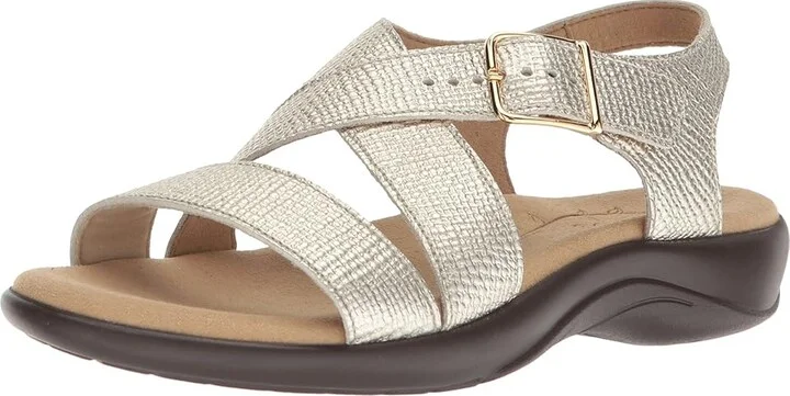 SAS Laguna Women's Sandals Gold Linen : 6 S - Slim (AAA), Leather - Image 2