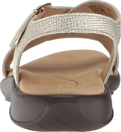 SAS Laguna Women's Sandals Gold Linen : 6 S - Slim (AAA), Leather - Image 5