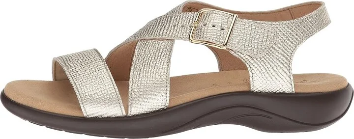 SAS Laguna Women's Sandals Gold Linen : 6 S - Slim (AAA), Leather - Image 7