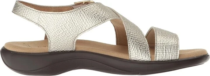 SAS Laguna Women's Sandals Gold Linen : 6 S - Slim (AAA), Leather - Image 8