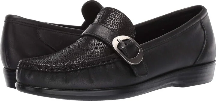 SAS Lara Comfort Loafer Women's Shoes Black Marsh : 8 N - Narrow (AA), Suede