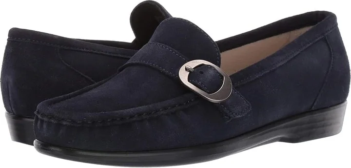 SAS Lara Comfort Loafer Women's Shoes Navy Suede : 5.5 M - Medium (B)