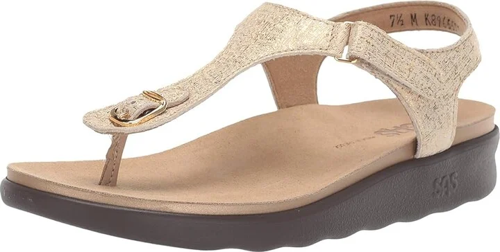 SAS Marina Women's Shoes Shiny Gold : 10.5 M - Medium (B), Leather - Image 2