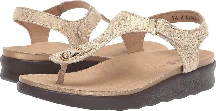 SAS Marina Women's Shoes Shiny Gold : 10.5 M - Medium (B), Leather
