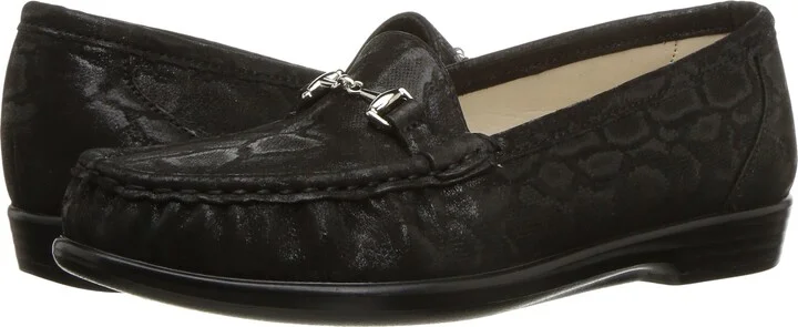 SAS Metro Comfort Bit Loafer Nero Snake 10.5 N - Narrow (AA)