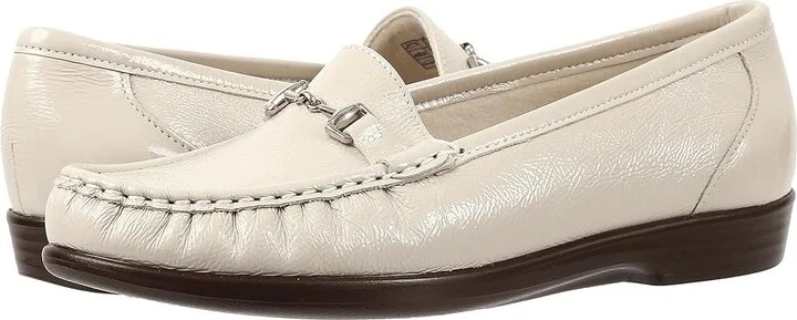 SAS Metro Comfort Bit Loafer Women's Shoes Bone Patent : 9.5 S - Slim (AAA)