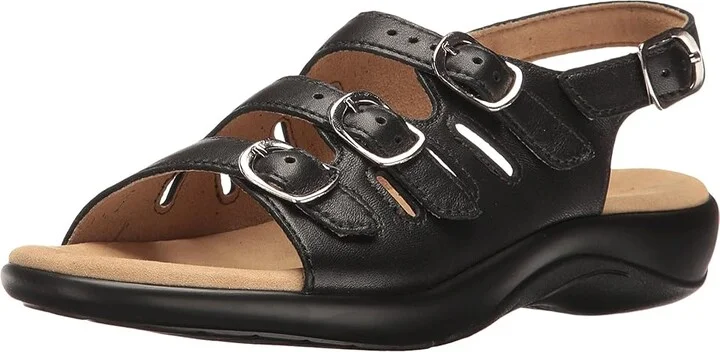 SAS Mystic Adjustable Comfort Sandal Women's Shoes Black : 6 S - Slim (AAA), Leather - Image 2