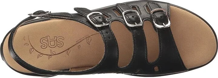 SAS Mystic Adjustable Comfort Sandal Women's Shoes Black : 6 S - Slim (AAA), Leather - Image 3