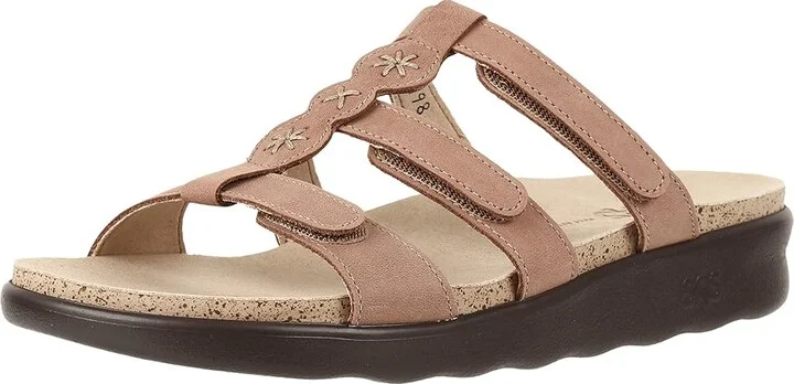 SAS Naples Adjustable Comfort Slide Sandal Women's Shoes Praline : 5.5 M - Medium (B), Leather - Image 2
