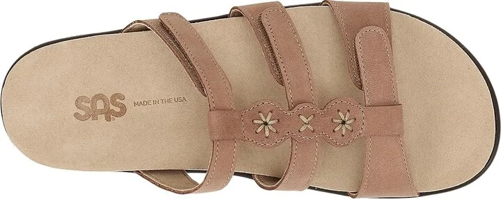 SAS Naples Adjustable Comfort Slide Sandal Women's Shoes Praline : 5.5 M - Medium (B), Leather - Image 3
