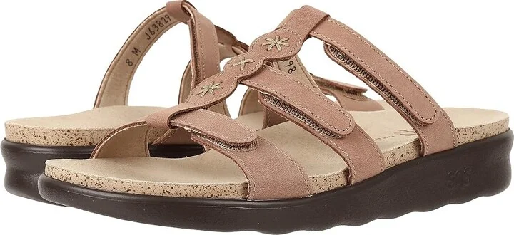 SAS Naples Adjustable Comfort Slide Sandal Women's Shoes Praline : 5.5 M - Medium (B), Leather