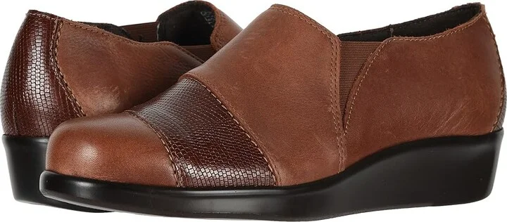 SAS Nora Women's Slip on Shoes Auburn/Lizard : 7 S - Slim (AAA), Leather