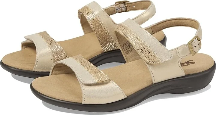 SAS Nudu Adjustable Comfort Sandal Women's Shoes Golden : 7 S - Slim (AAA), Leather