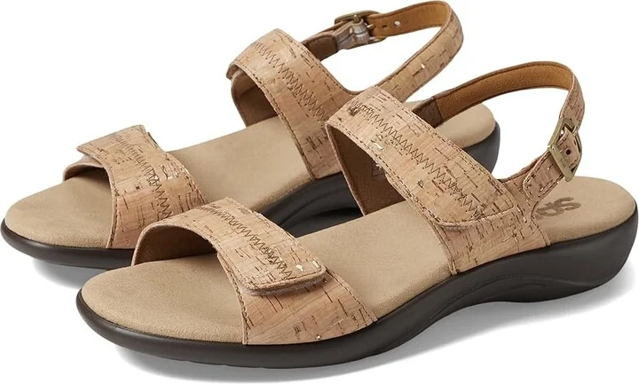 SAS Nudu Adjustable Comfort Sandal Women's Shoes Golden Cork : 7 S - Slim (AAA)