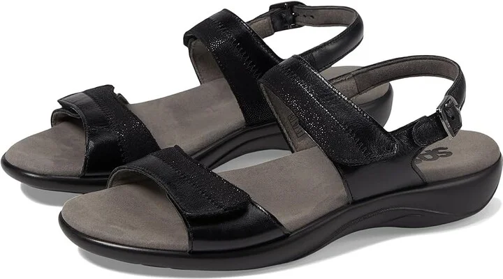 SAS Nudu Adjustable Comfort Sandal Women's Shoes Midnight : 7 N - Narrow (AA), Leather