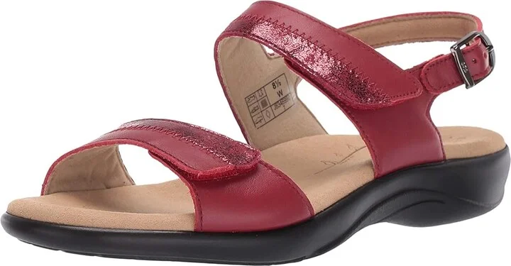 SAS Nudu Adjustable Comfort Sandal Women's Shoes Ruby/Cabernet : 7 N - Narrow (AA), Leather - Image 2