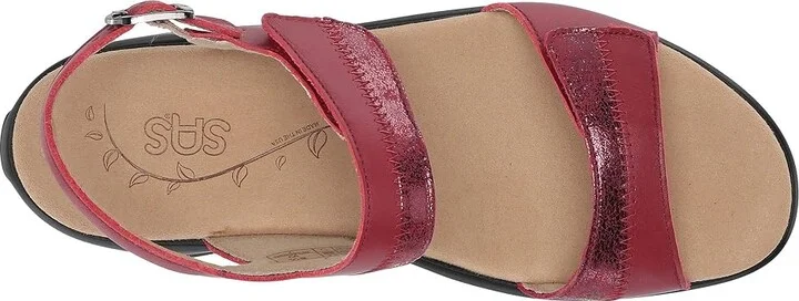 SAS Nudu Adjustable Comfort Sandal Women's Shoes Ruby/Cabernet : 7 N - Narrow (AA), Leather - Image 3