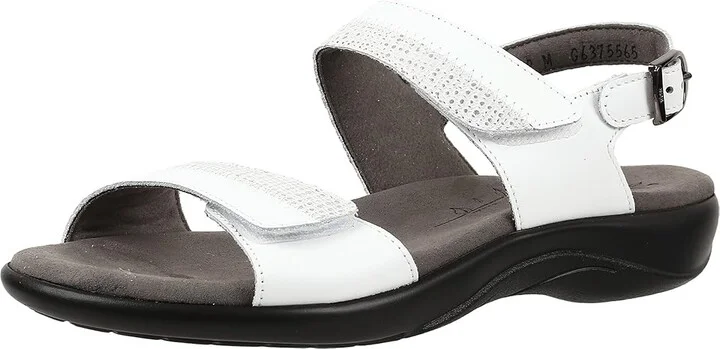 SAS Nudu Adjustable Comfort Sandal Women's Shoes White : 7 N - Narrow (AA), Leather - Image 2