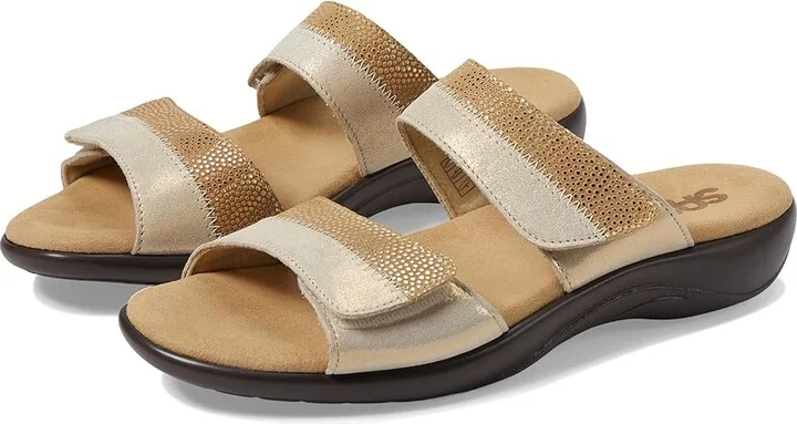 SAS Nudu Adjustable Slide Women's Slide Shoes Golden : 6 (S) Slim, Leather