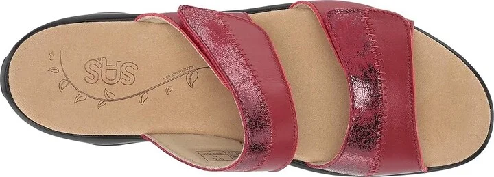 SAS Nudu Adjustable Slide Women's Slide Shoes Ruby/Cabernet : 7 (S) Slim, Leather - Image 3