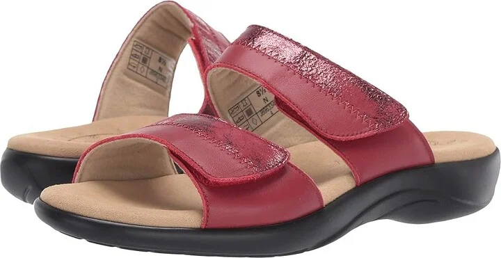 SAS Nudu Adjustable Slide Women's Slide Shoes Ruby/Cabernet : 7 (S) Slim, Leather