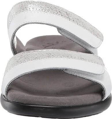 SAS Nudu Adjustable Slide Women's Slide Shoes White/Silver : 11.5 (S) Slim, Leather - Image 6