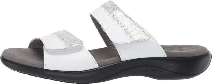 SAS Nudu Adjustable Slide Women's Slide Shoes White/Silver : 11.5 (S) Slim, Leather - Image 7