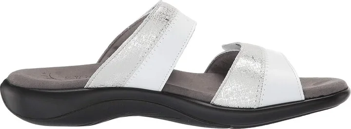SAS Nudu Adjustable Slide Women's Slide Shoes White/Silver : 11.5 (S) Slim, Leather - Image 8
