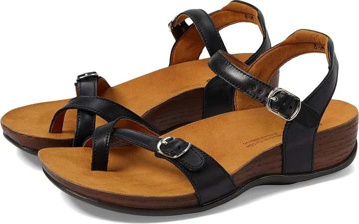 SAS Pampa Comfort Toe Loop Sandal Women's Shoes Black : 5.5 M - Medium (B), Leather