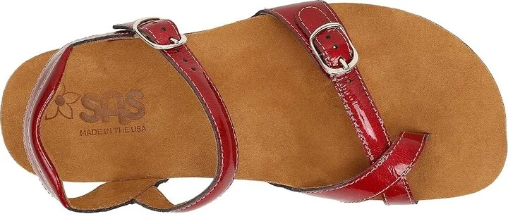 SAS Pampa Comfort Toe Loop Sandal Women's Shoes Lipstick : 5 M - Medium (B), Leather - Image 3