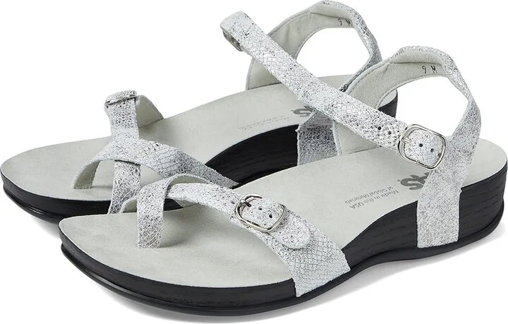 SAS Pampa Comfort Toe Loop Sandal Women's Shoes Plata : 5 M - Medium (B), Leather