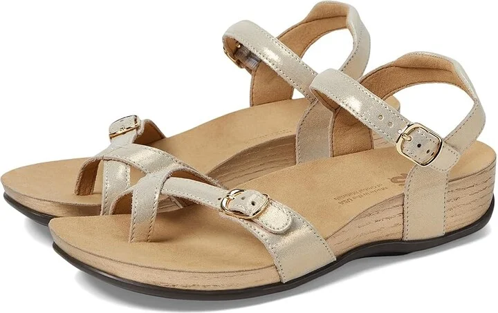 SAS Pampa Comfort Toe Loop Sandal Women's Shoes Soft Gold : 8 W - Wide (C), Leather