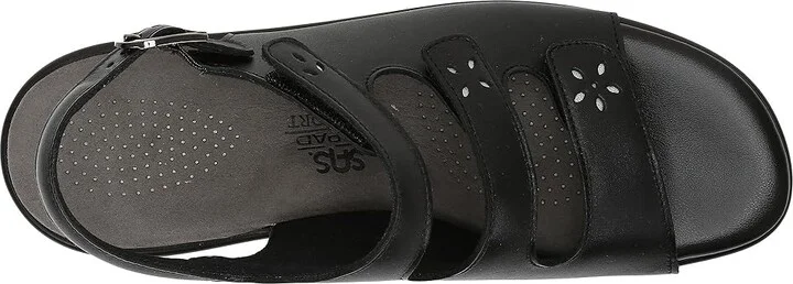 SAS Quatro Adjustable Comfort Sandal Women's Shoes Black : 6 WW - Double Wide (D), Leather - Image 3