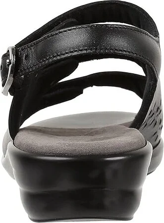 SAS Quatro Adjustable Comfort Sandal Women's Shoes Black : 6 WW - Double Wide (D), Leather - Image 5