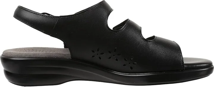 SAS Quatro Adjustable Comfort Sandal Women's Shoes Black : 6 WW - Double Wide (D), Leather - Image 8