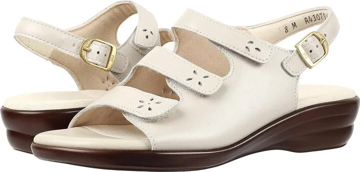 SAS Quatro Adjustable Comfort Sandal Women's Shoes Bone : 6.5 M - Medium (B), Leather