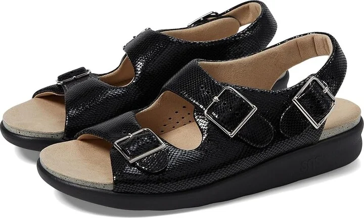 SAS Relaxed Comfort Sandal Women's Shoes Black Snake : 5 M - Medium (B)