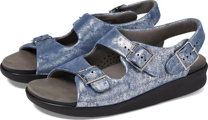 SAS Relaxed Comfort Sandal Women's Shoes Silver/Blue : 7 M - Medium (B)