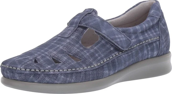 SAS Roamer T-Strap Comfort Loafer Women's Shoes Blue Jay : 7 N - Narrow (AA), Leather - Image 2