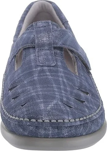SAS Roamer T-Strap Comfort Loafer Women's Shoes Blue Jay : 7 N - Narrow (AA), Leather - Image 6